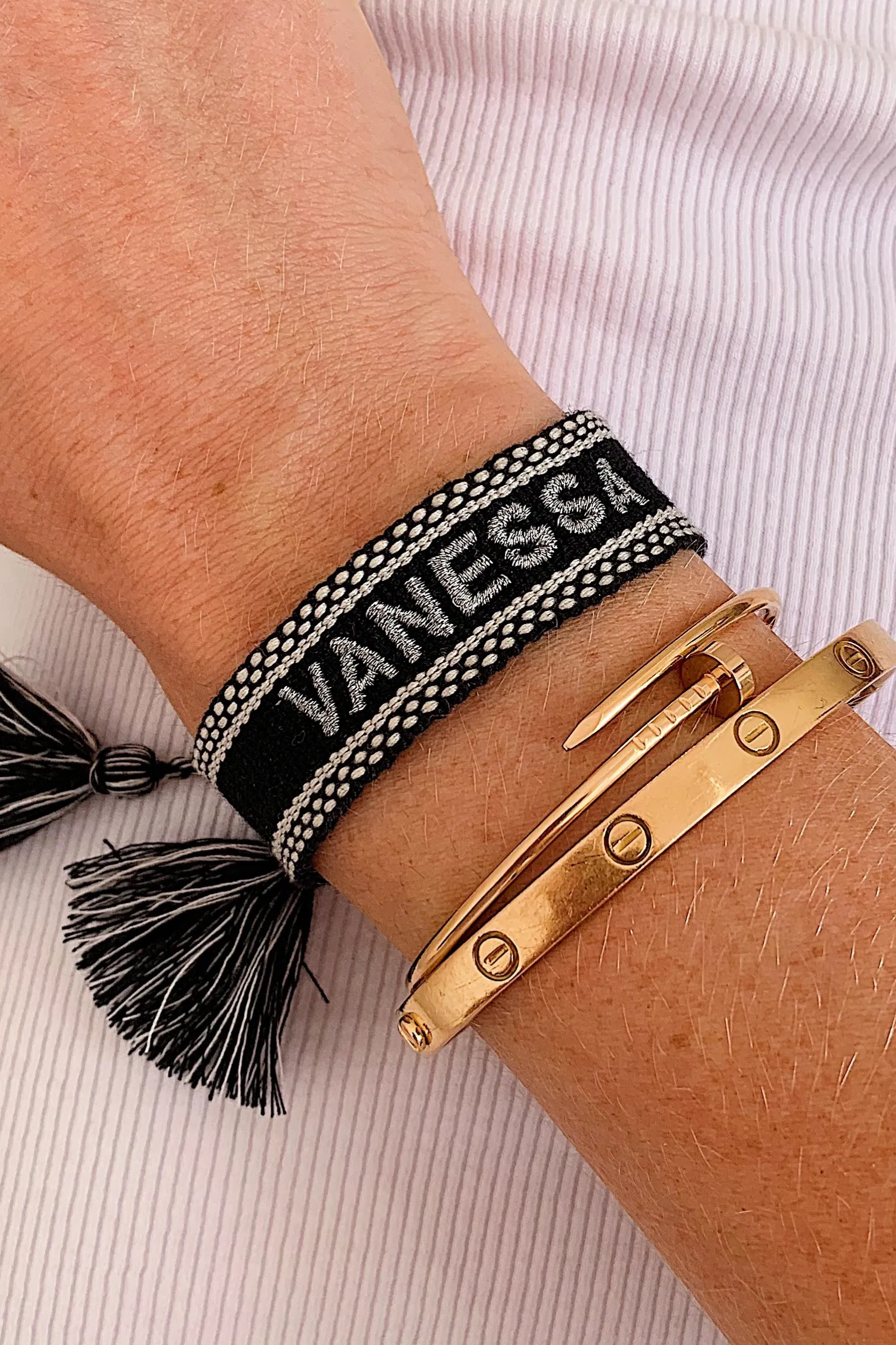 Personalised Woven Bracelet - Black