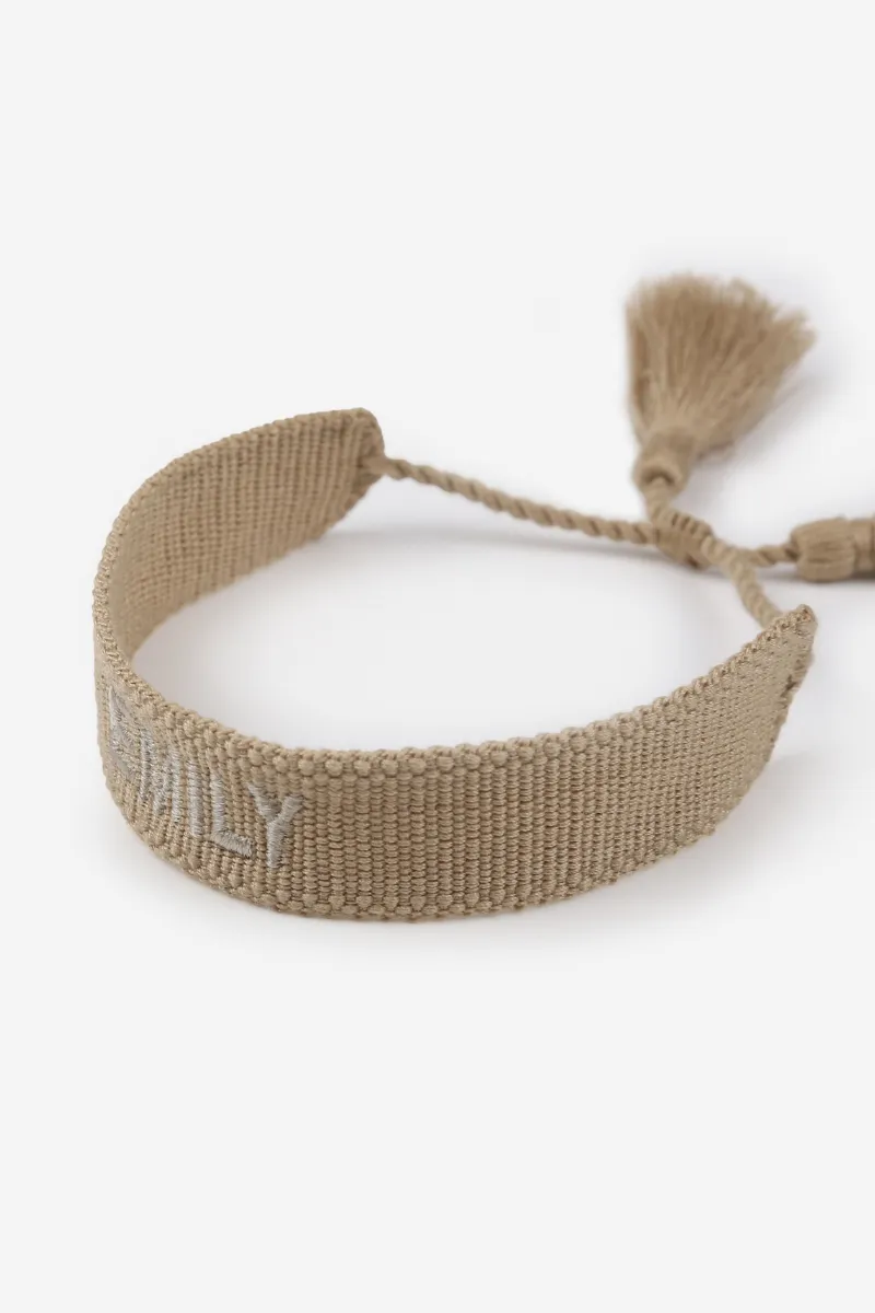 Personalised Woven Bracelet - Nude