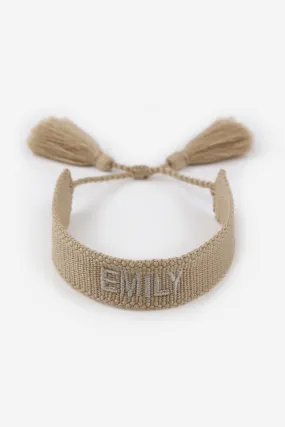 Personalised Woven Bracelet - Nude