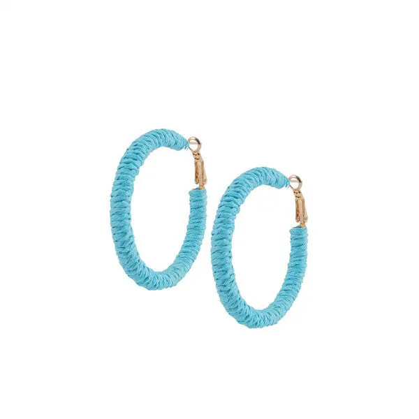 RAFFIA COLORFUL HOOP EARRINGS