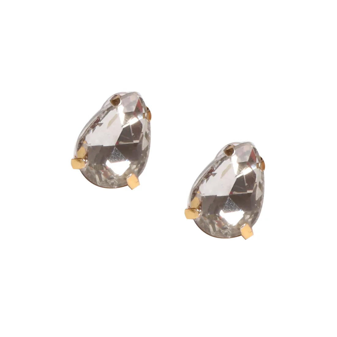 SET OF 2 TEAR DROP RHINESTONE OVERSIZED STUD EARRINGS