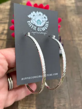 Shimmer Cut Hoop Earrings