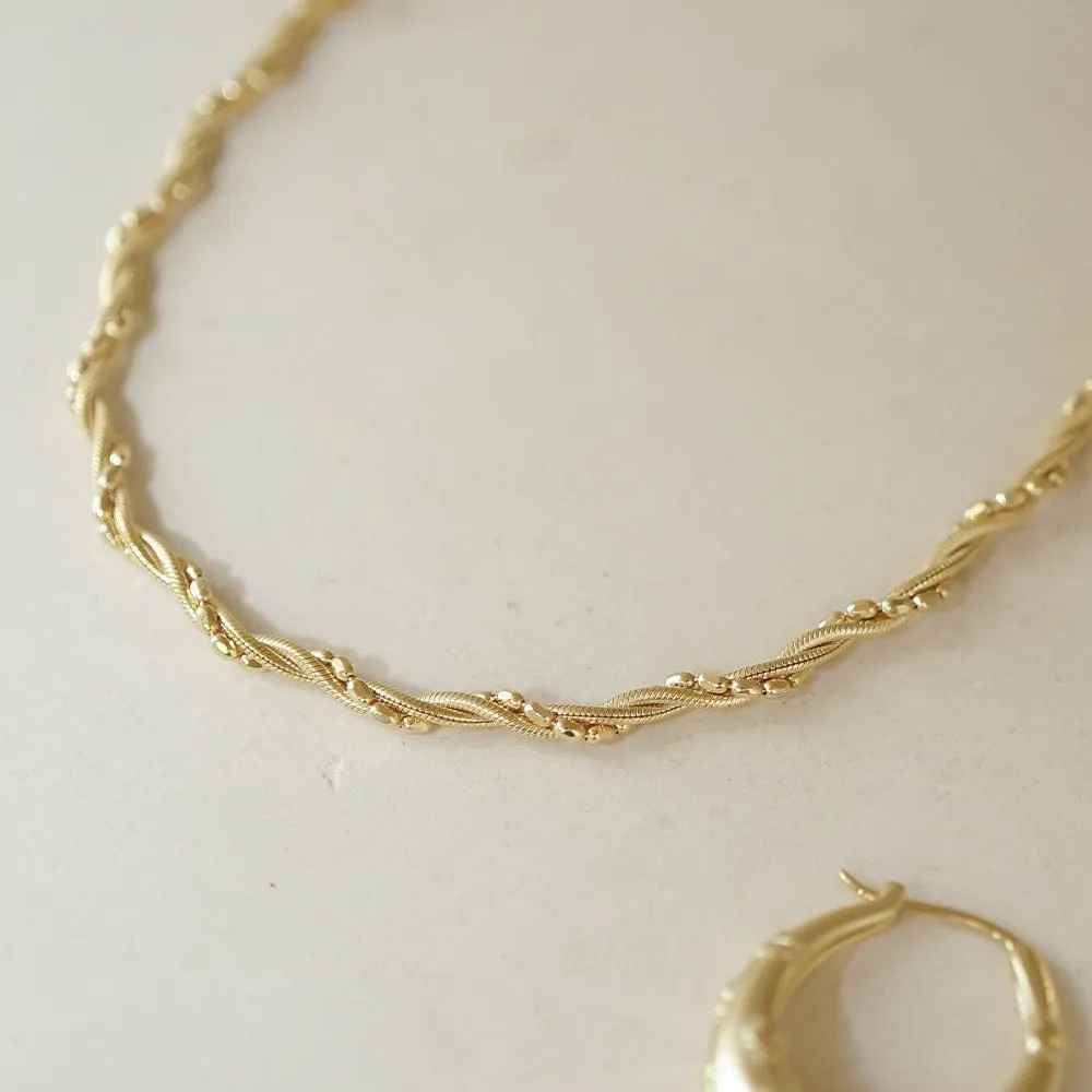 Shrimps Twist Chain Necklace 18ct Gold Plate