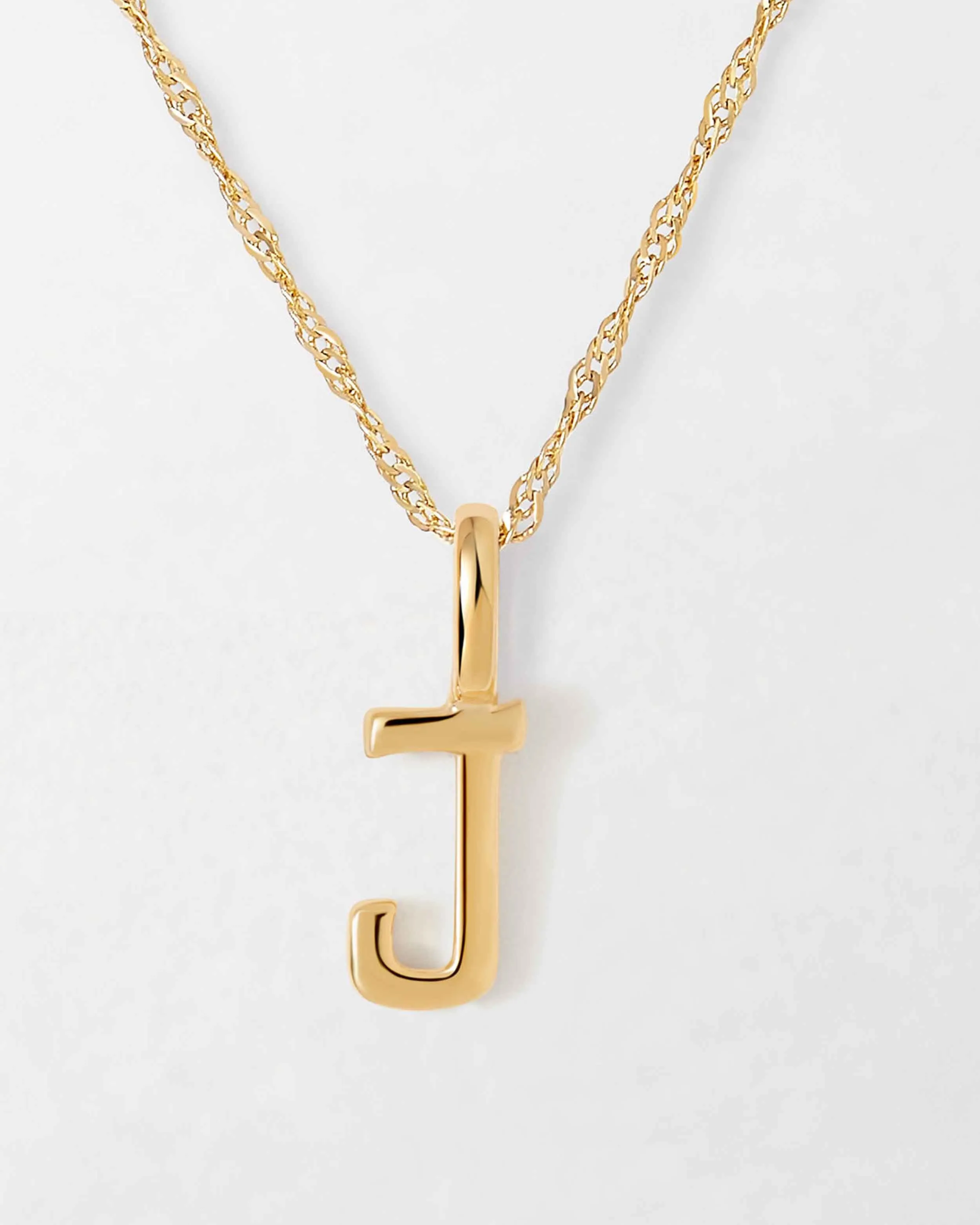 Solid Gold Initial Necklace