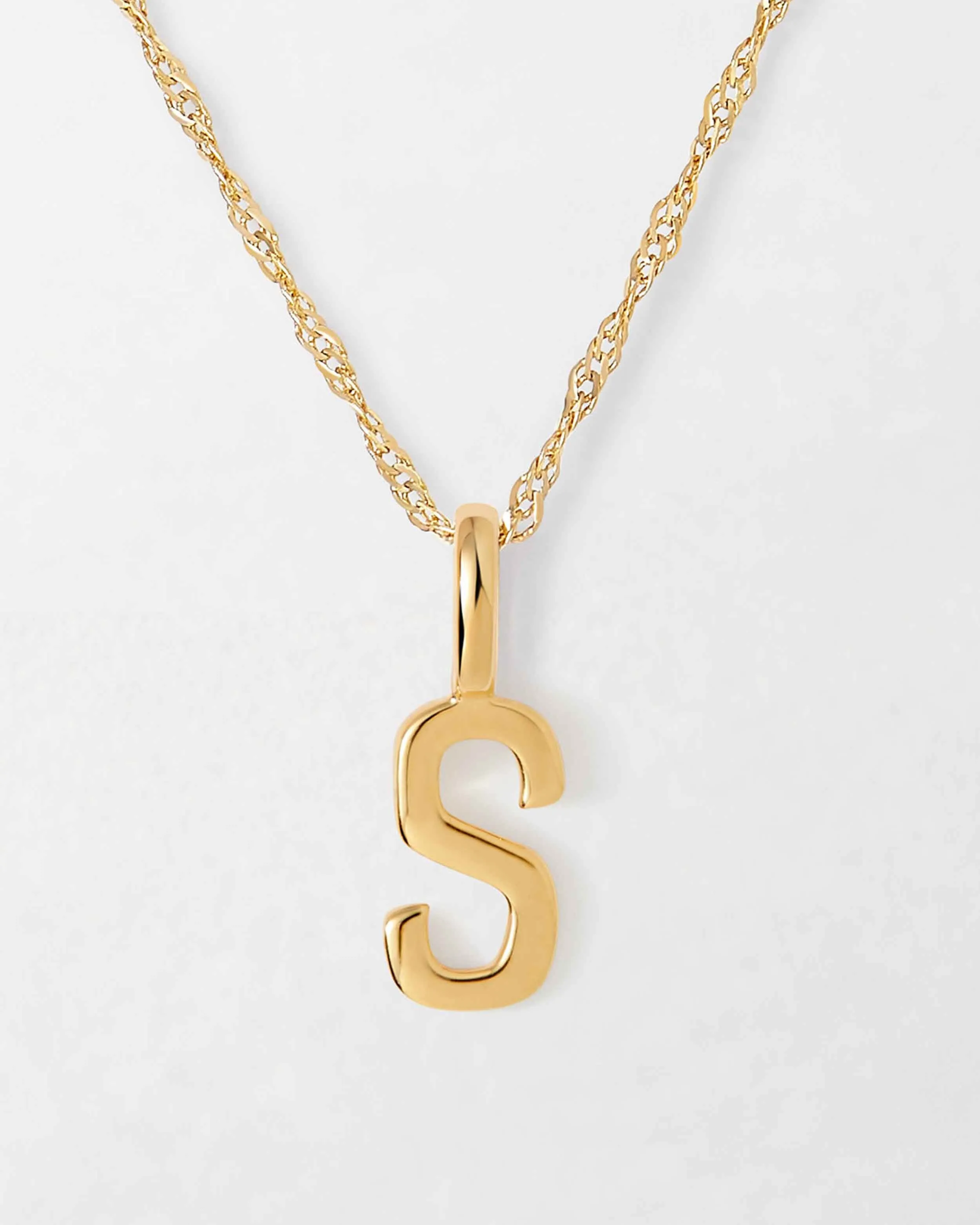 Solid Gold Initial Necklace