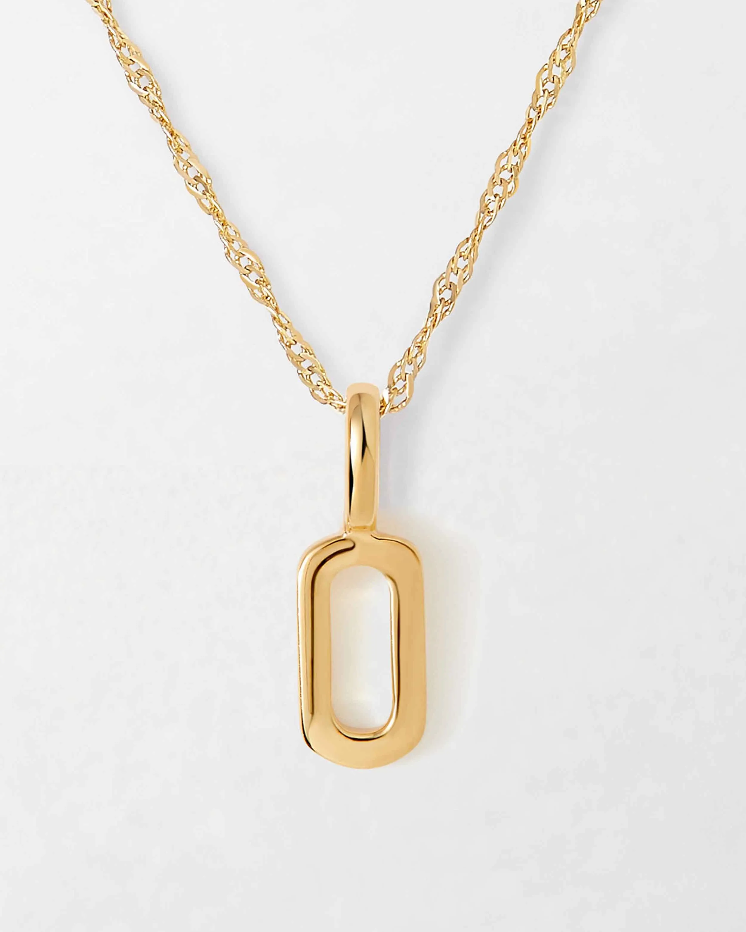 Solid Gold Initial Necklace