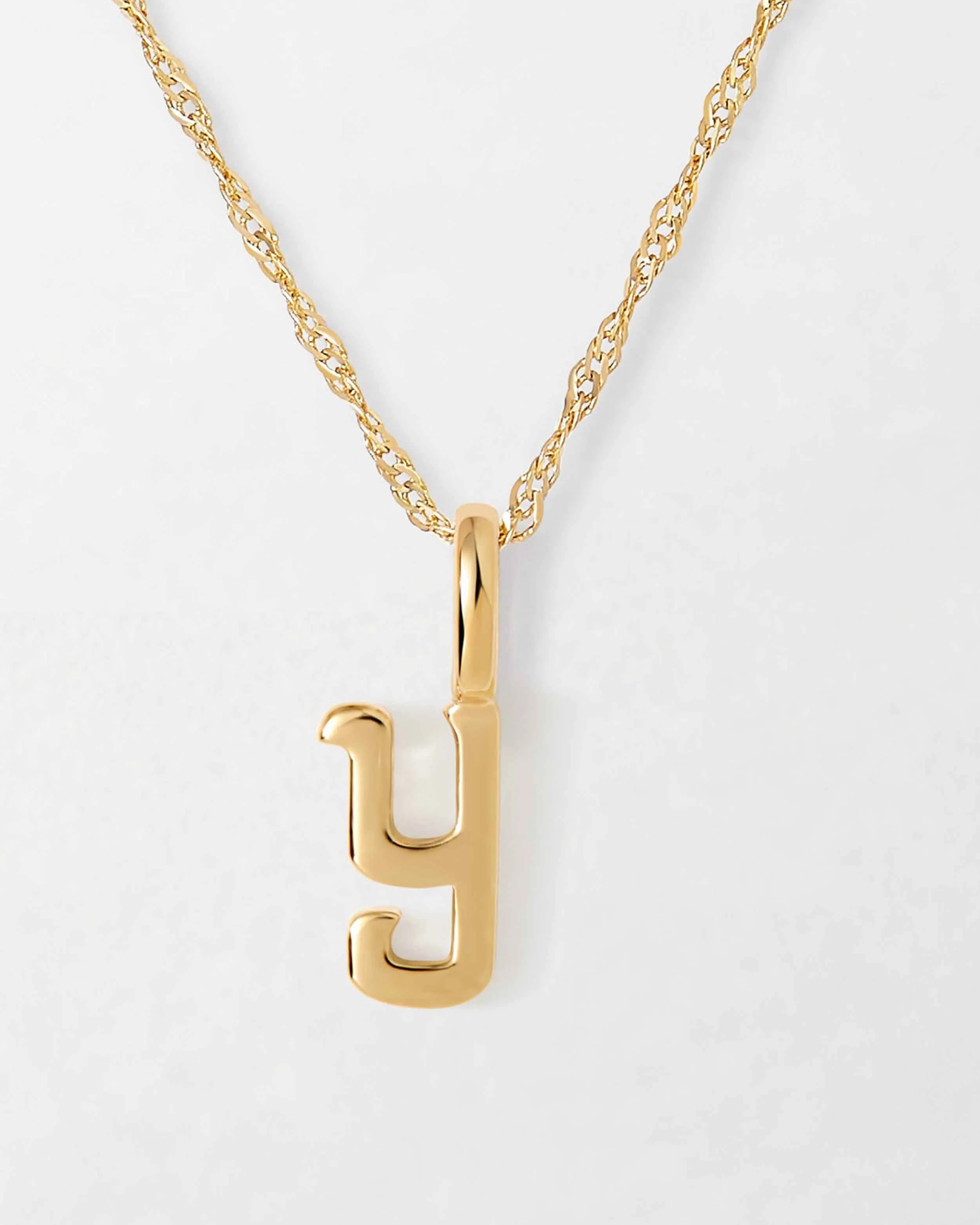 Solid Gold Initial Necklace