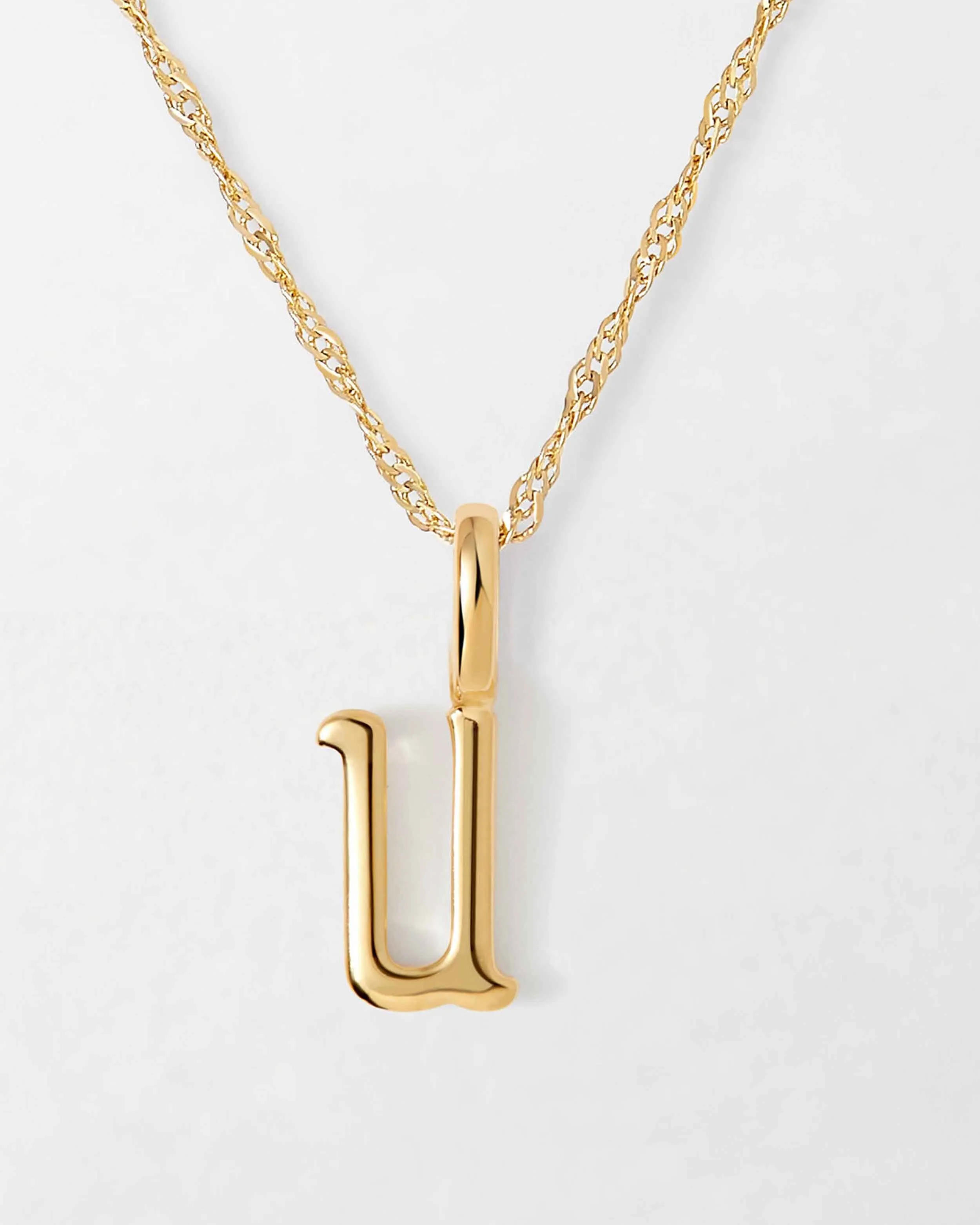 Solid Gold Initial Necklace