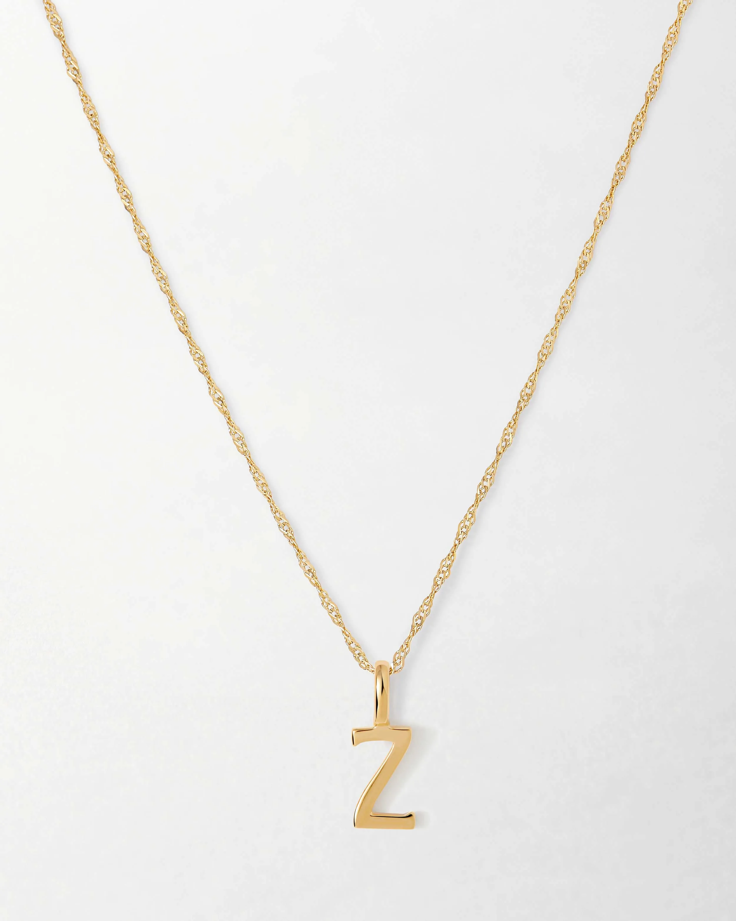 Solid Gold Initial Necklace