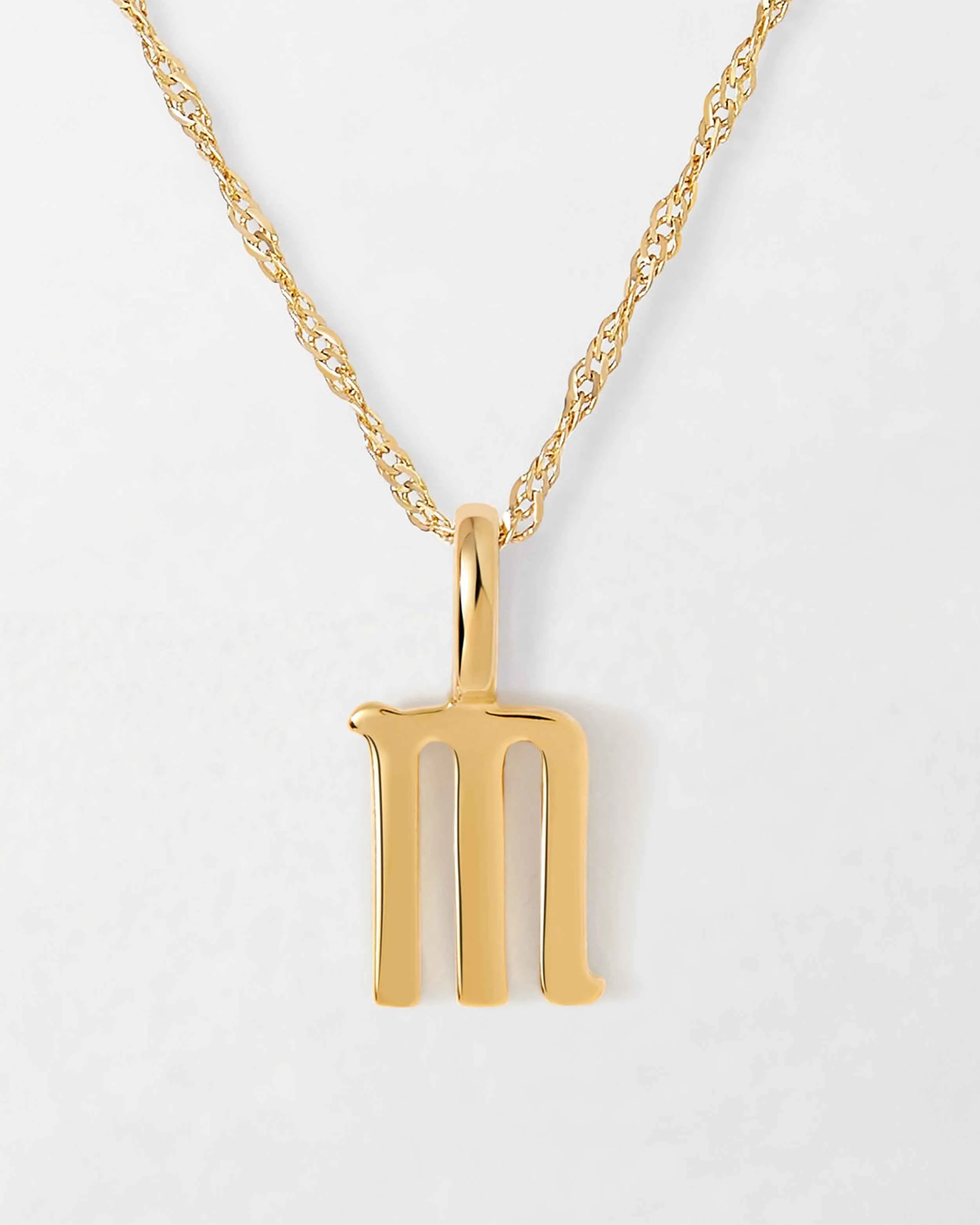 Solid Gold Initial Necklace