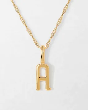 Solid Gold Initial Necklace