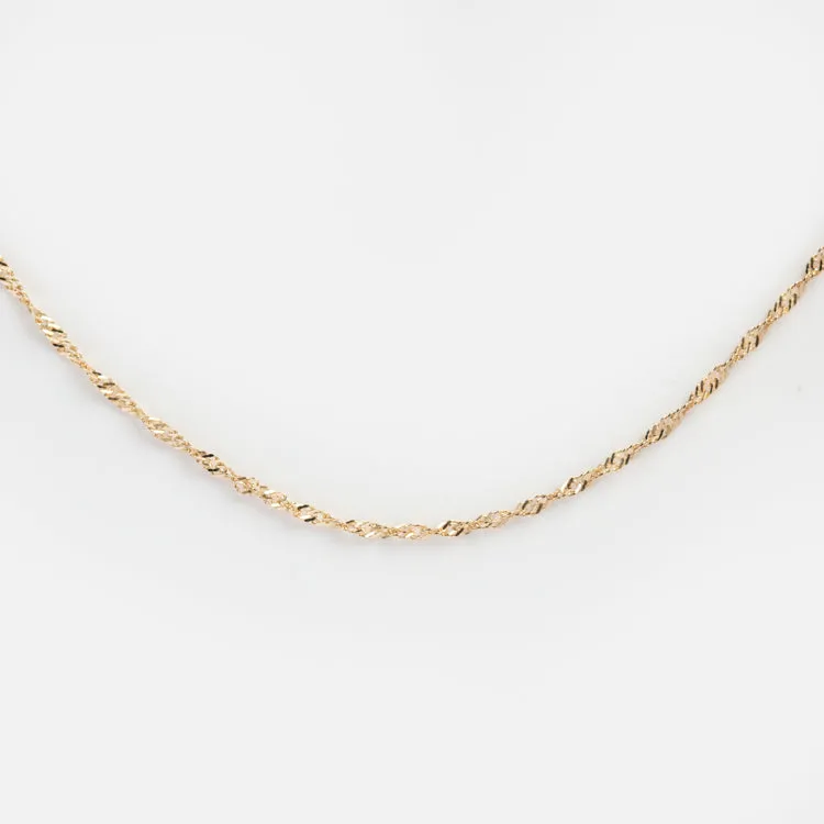 Solid Gold Twisted Chain Necklace