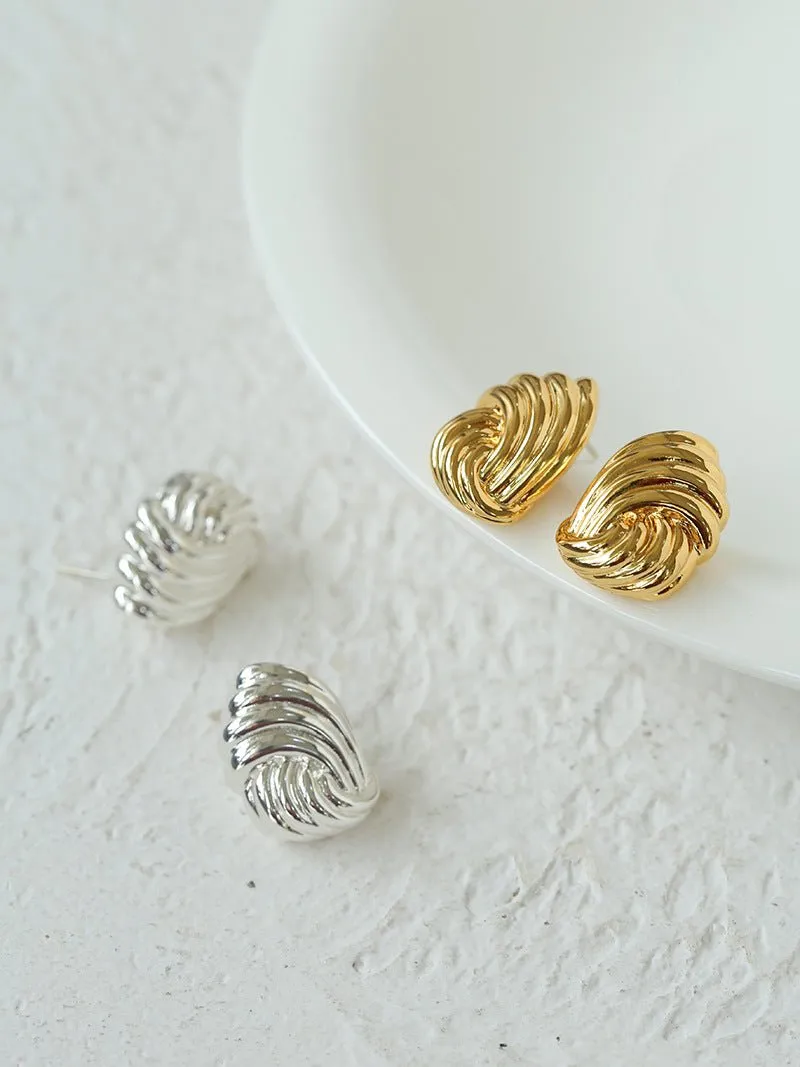 Spiral Metal Wind Stripe Geometric Earrings