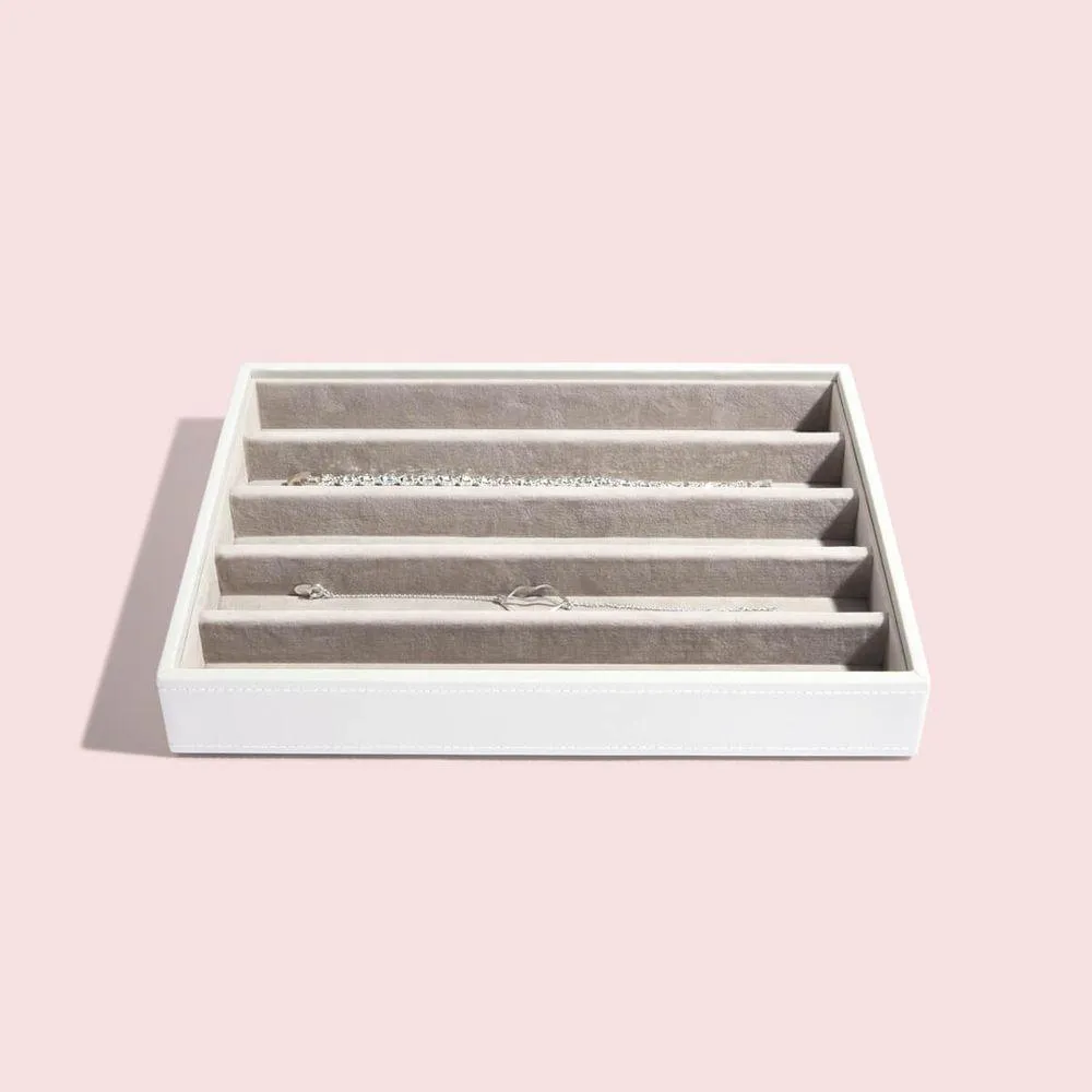 Stackers Classic 5 Compartment Jewellery Tray White