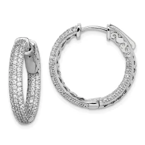 Sterling Silver CZ Hoop Earrings