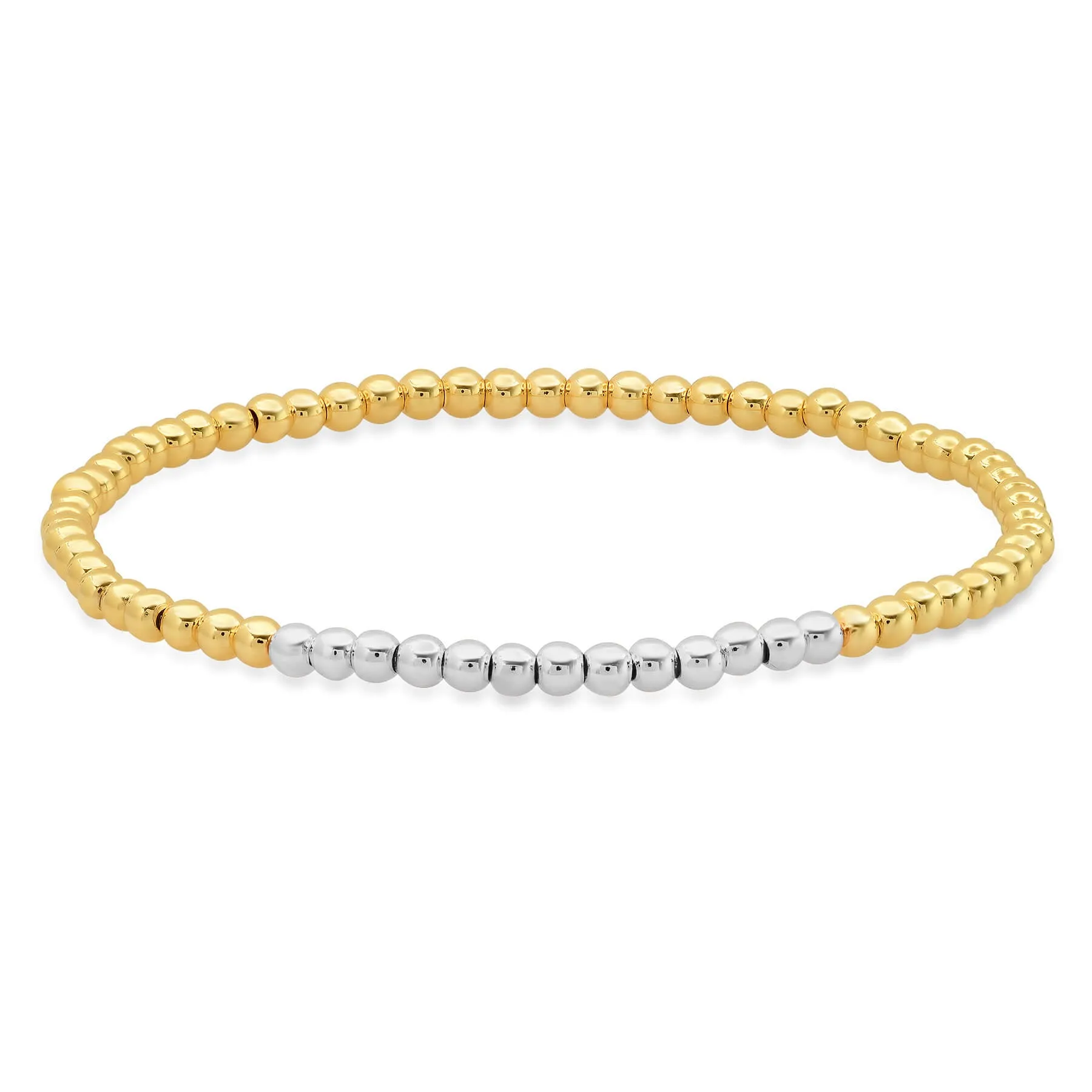 STRETCH BRACELET, GOLD & SILVER