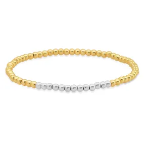 STRETCH BRACELET, GOLD & SILVER