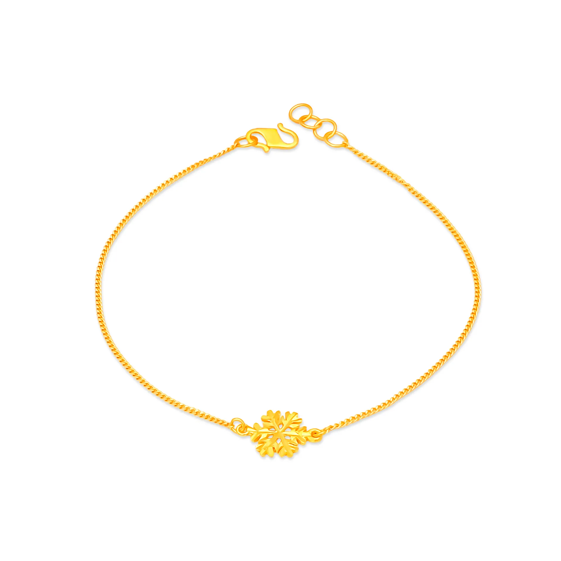 TAKA Jewellery 916 Gold Bracelet with Snow Flake