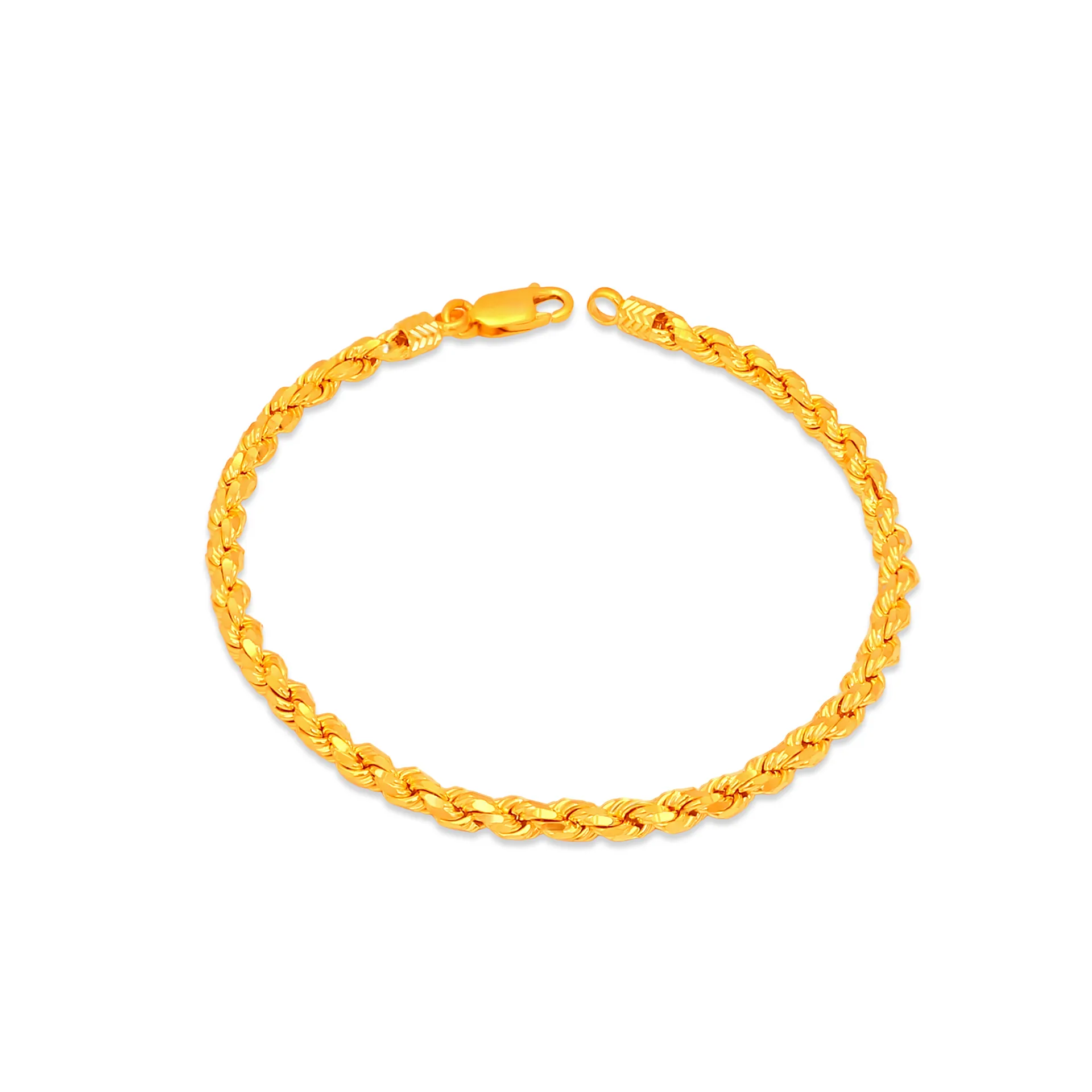 TAKA Jewellery 916 Gold Solid Rope Bracelet