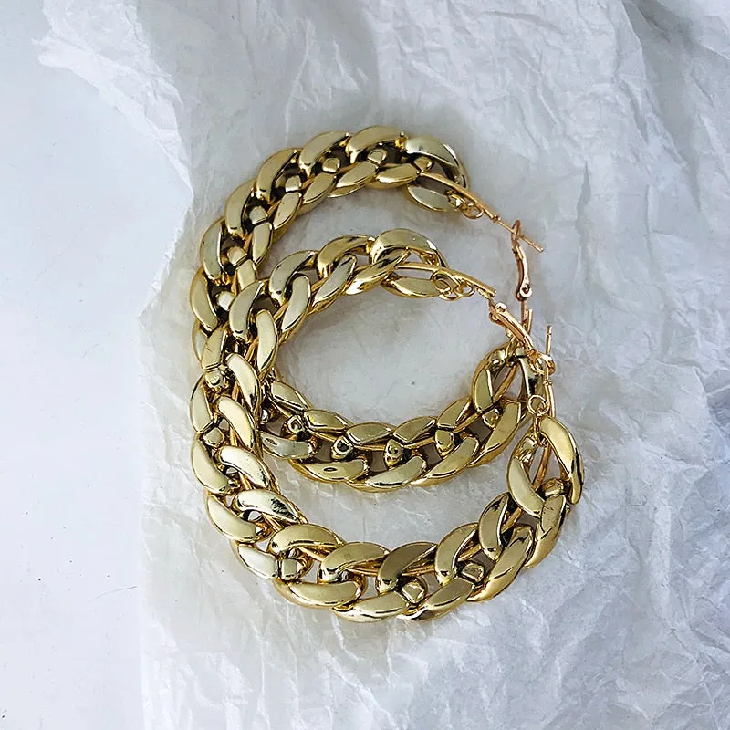 TEEK - Punk Oversized Twisted Hoop Earrings