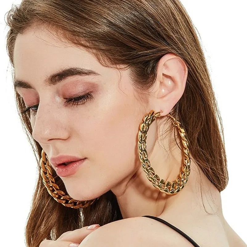 TEEK - Punk Oversized Twisted Hoop Earrings