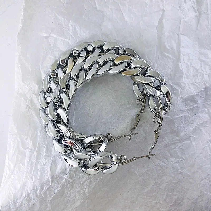 TEEK - Punk Oversized Twisted Hoop Earrings