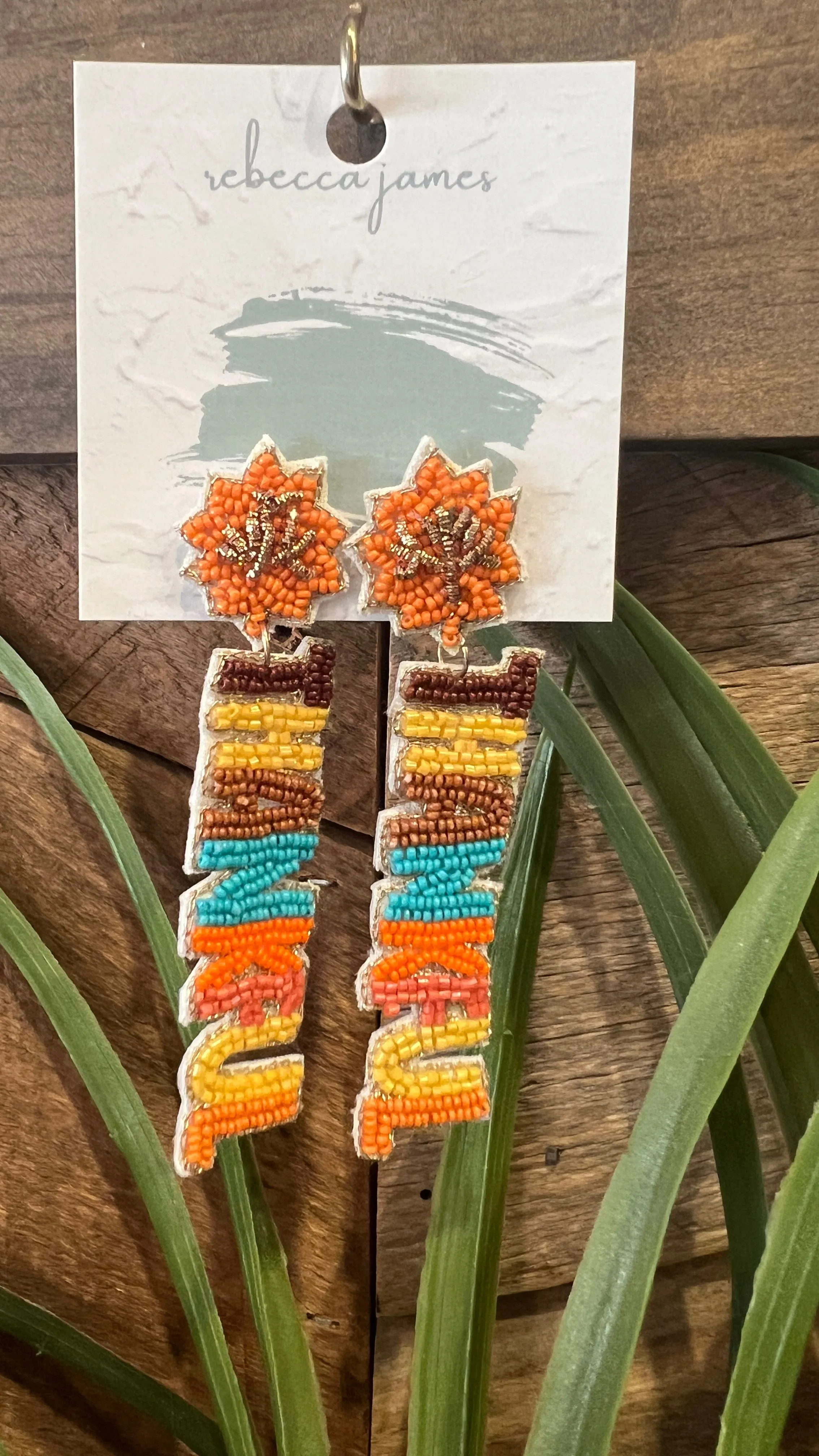 Thankful Colorful Seed Bead Earrings