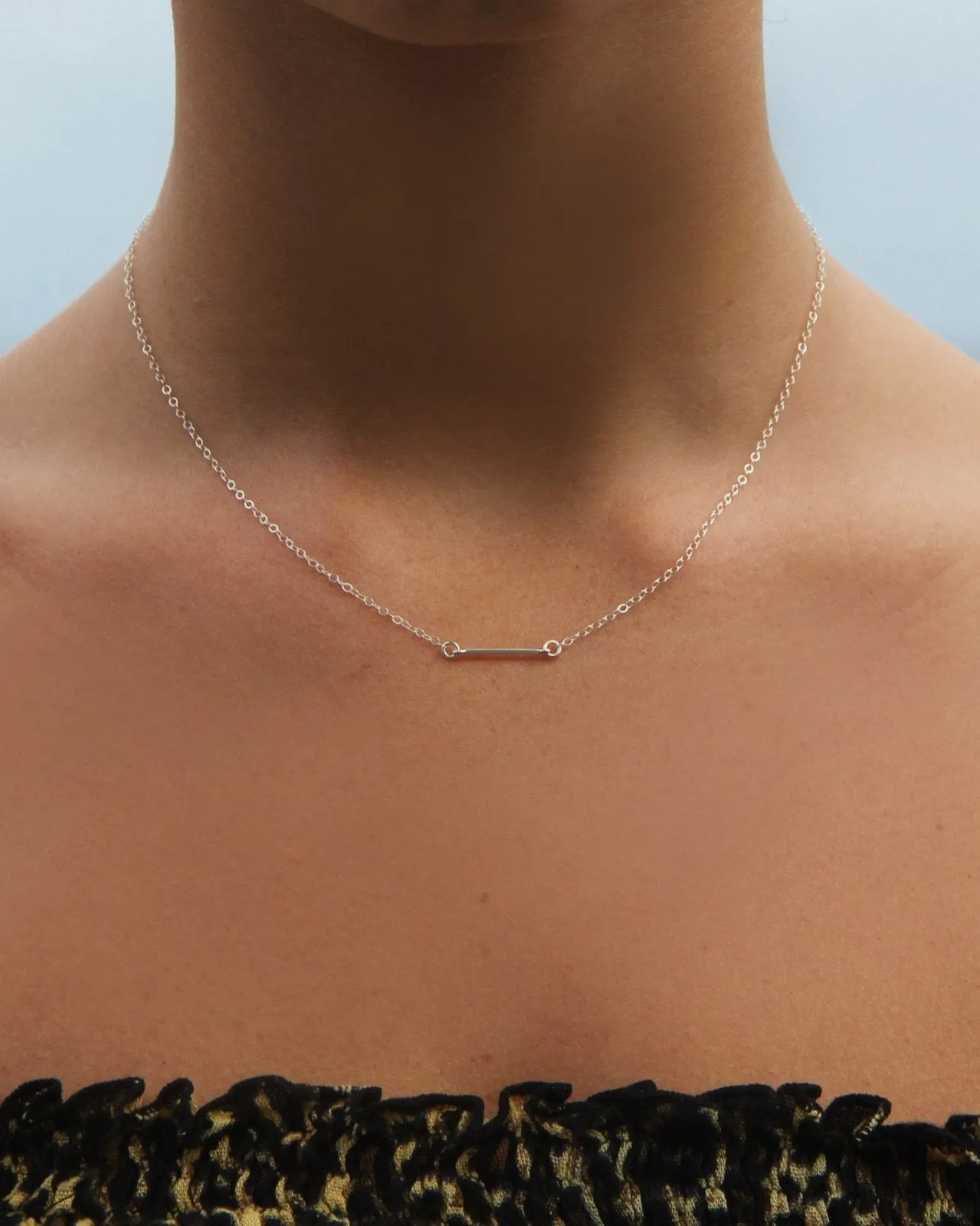 Thin Bar Necklace  - Sterling Silver