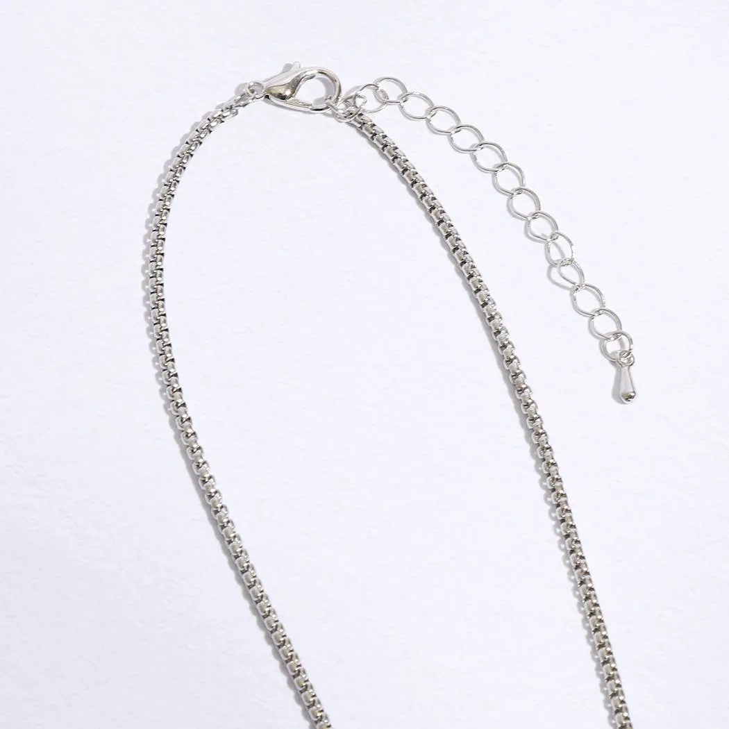 Twisted Double Line CZ Center Pendant Necklace