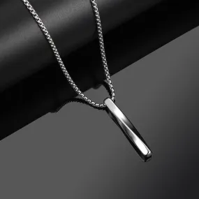 Twisted Metal Pendant Necklace Stainless Steel Chain