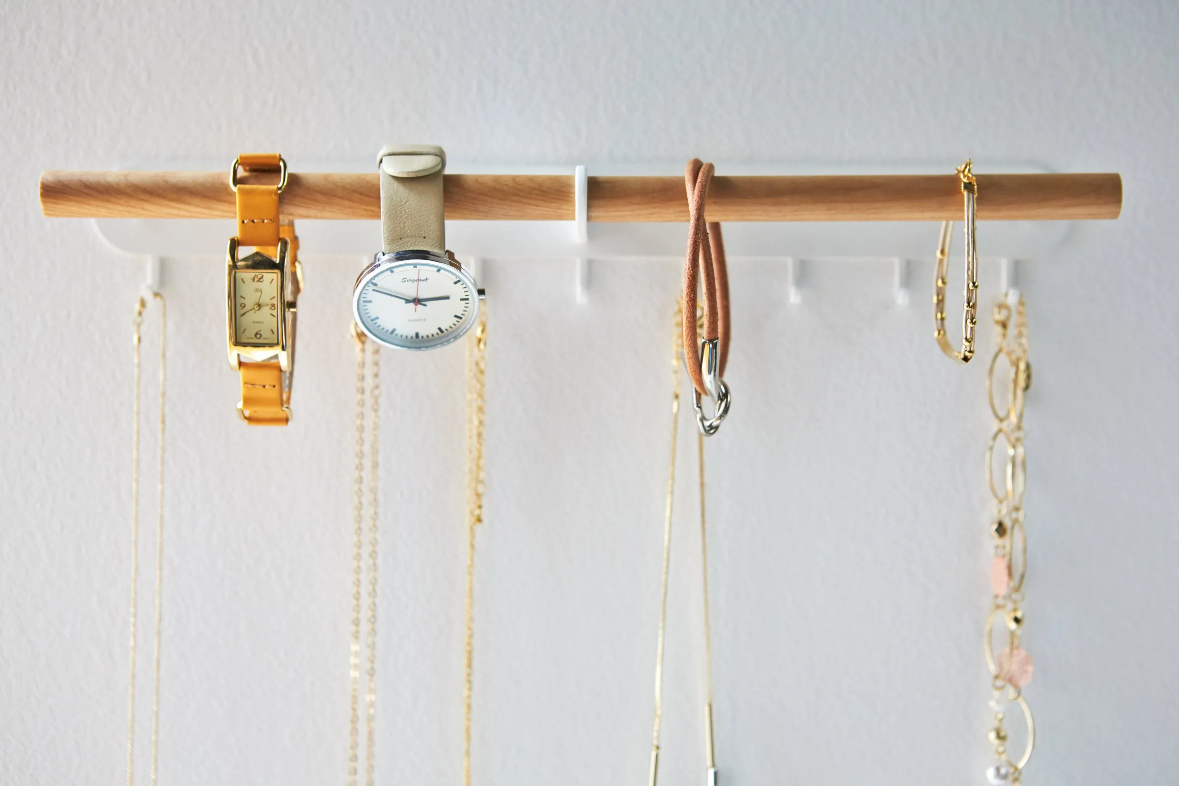 Wall-Mounted Jewelry Rack - Steel   Wood