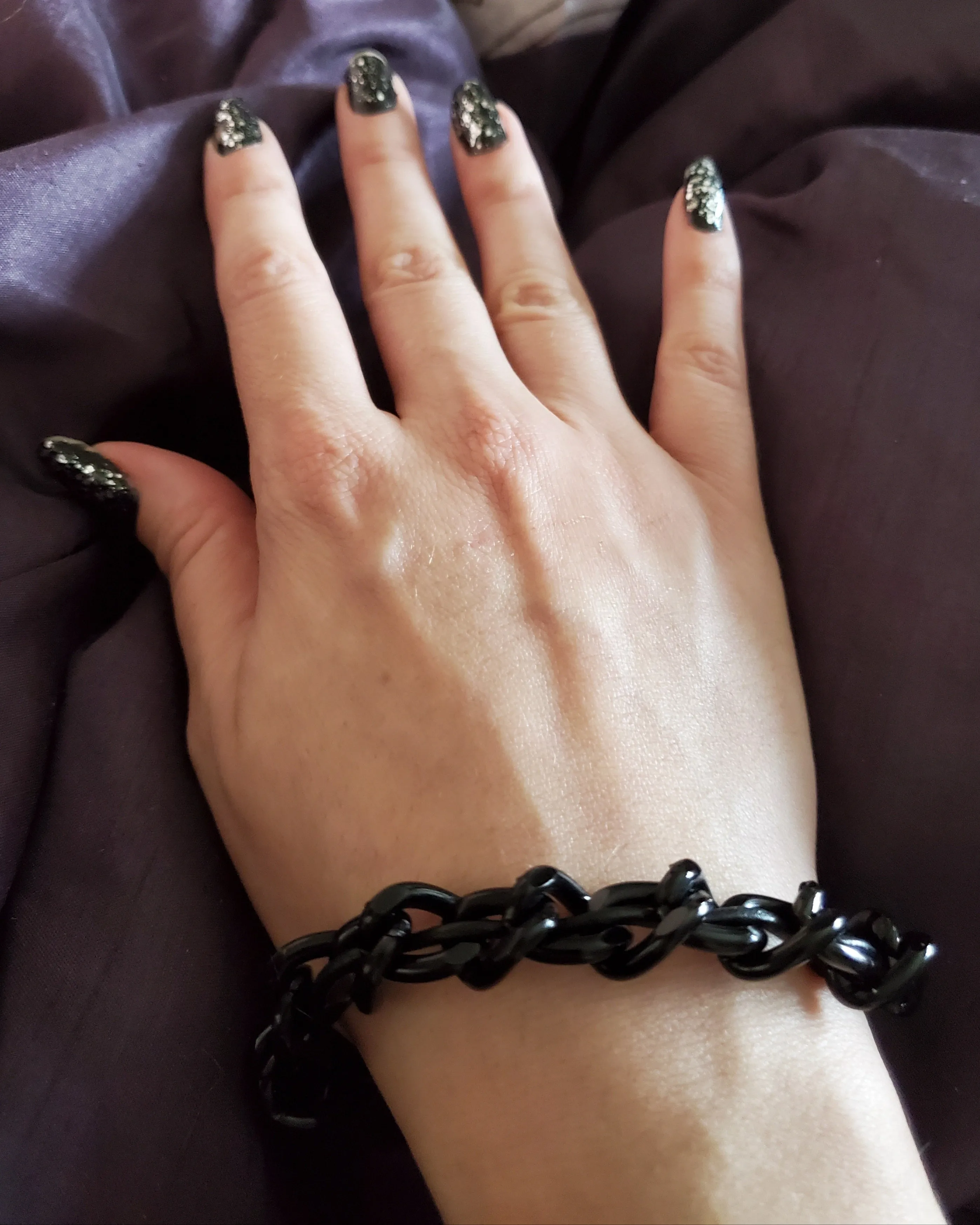 Woven Leather and Chain Bracelet