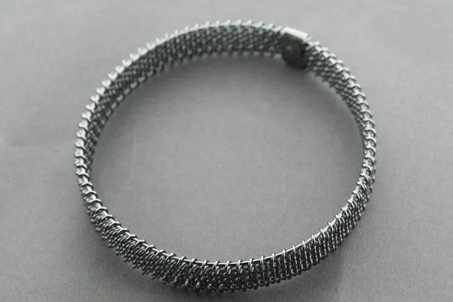 woven mesh bangle - oxidized