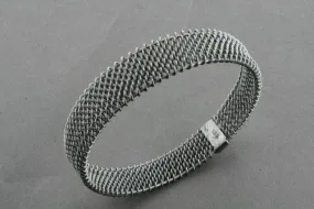 woven mesh bangle - oxidized