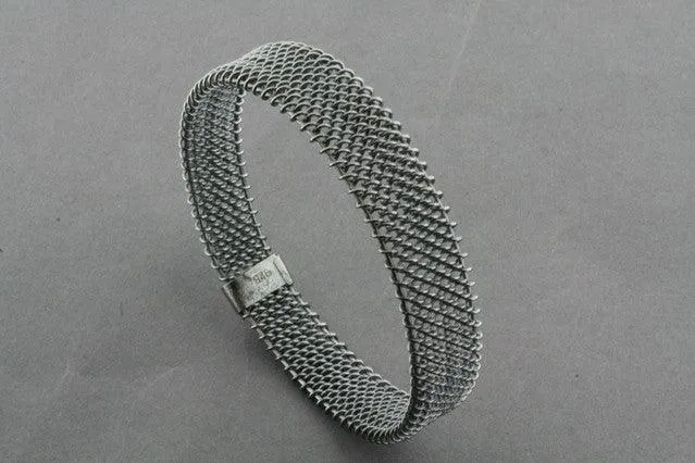 woven mesh bangle - oxidized